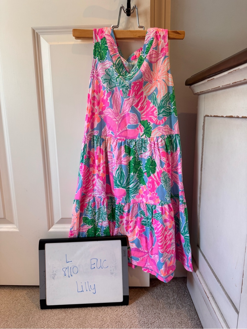 Lilly Pulitzer mini Lorina Tropical Floral Tiered Sundress for Girls L 8/10